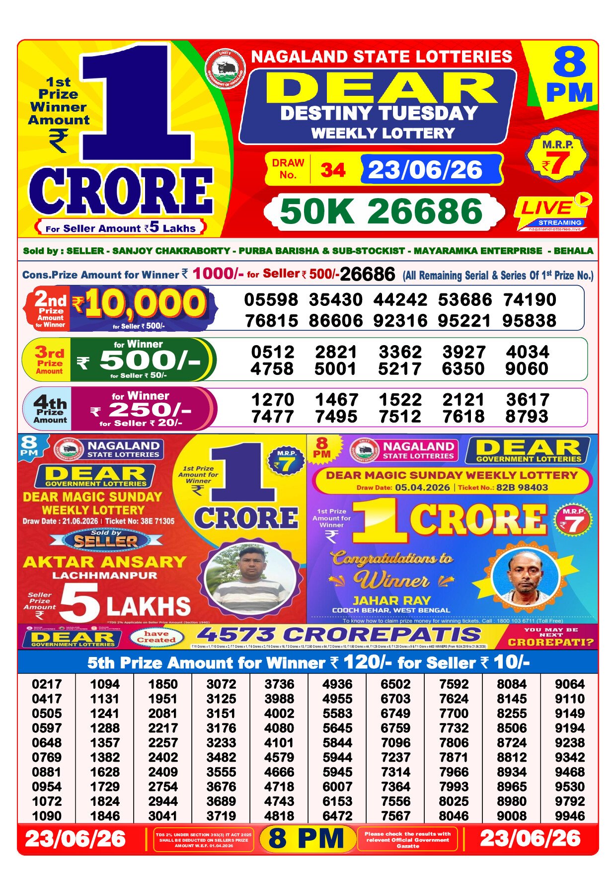 8 PM Lottery Result