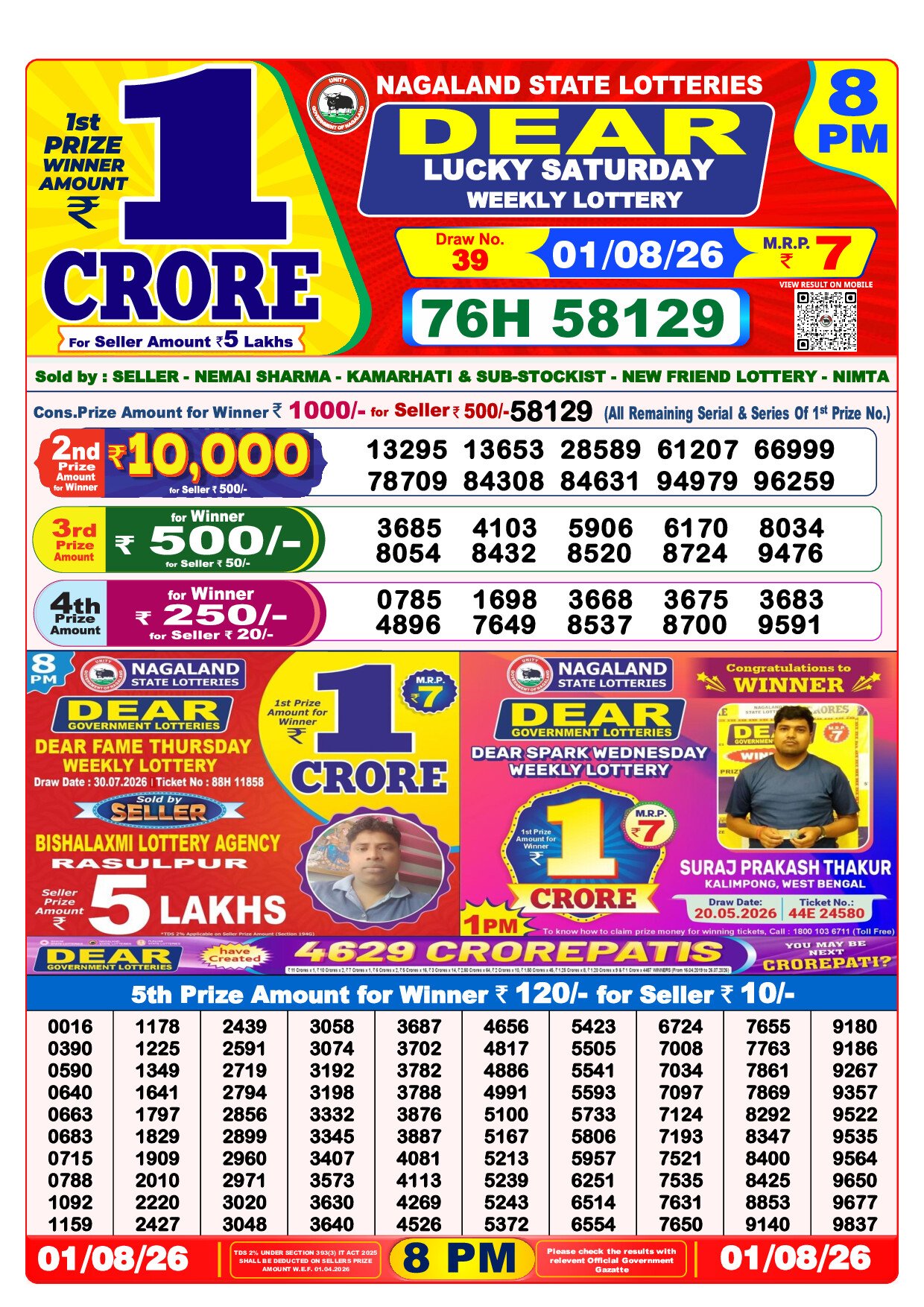 8 PM Lottery Result