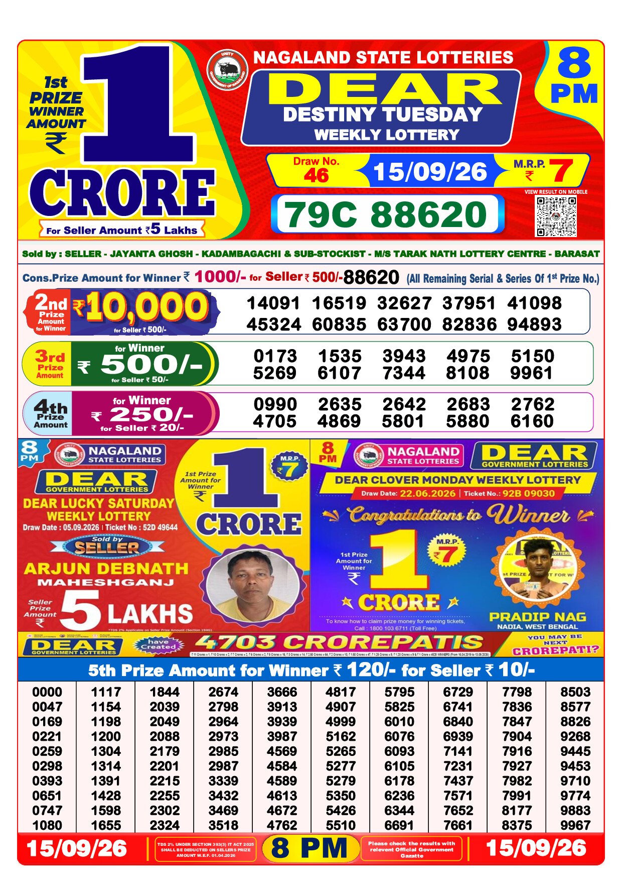 8 PM Lottery Result